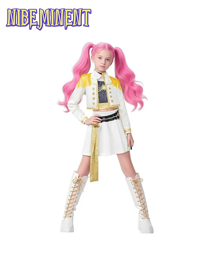 NIBEMINENT KPOP Singer Cosplay Costume for Girls Premium Stage Performance Dress Up (Kids) pmdg8