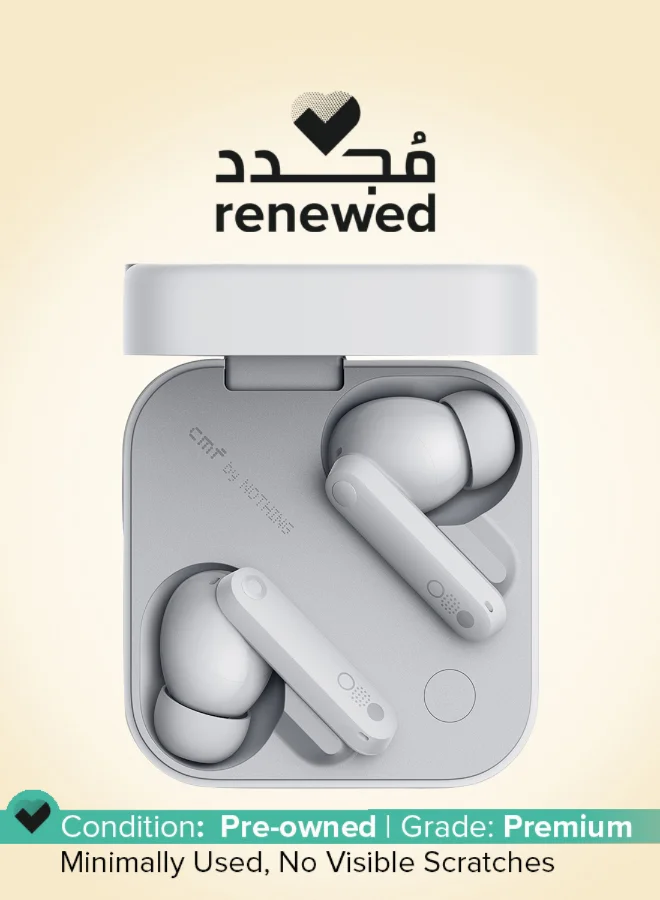 Premium True Wireless Earbuds with Active Noise Cancellation and Spatial Audio (White, In-Ear) 9b67s