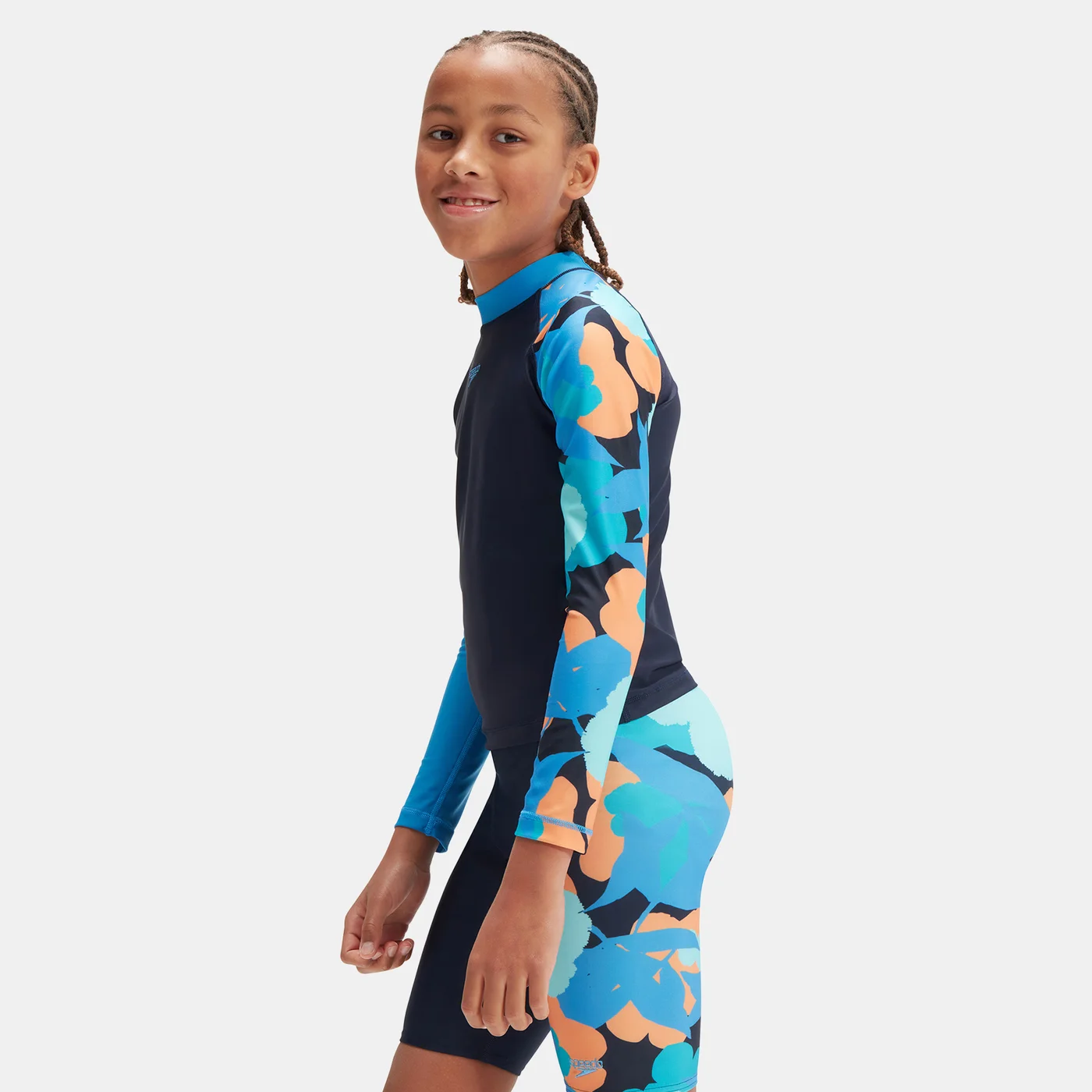 Premium Kids Printed Long Sleeve Rashguard UV Protection Swimwear (Unisex, 120 cm) f6gkl