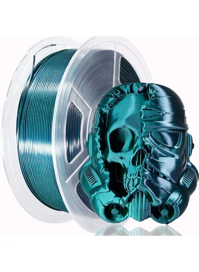 Mordely Silk PLA 3D Printer Filament Dual Color Coextrusion High-Precision Printing Material (Black/Green, 1kg) s3blw