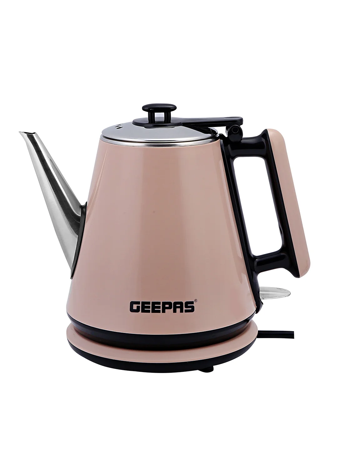 GEEPAS Portable Double Layer Electric Kettle with Stainless Steel Interior (Grey, 1.2 L) i2ikn