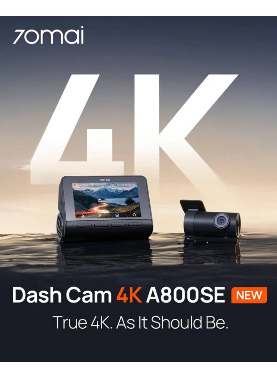 Premium 4K Dual-Channel Dash Cam with Built-in GPS ADAS and Voice Control (3 Inch Screen, 3840x2160 Resolution) 7exb4