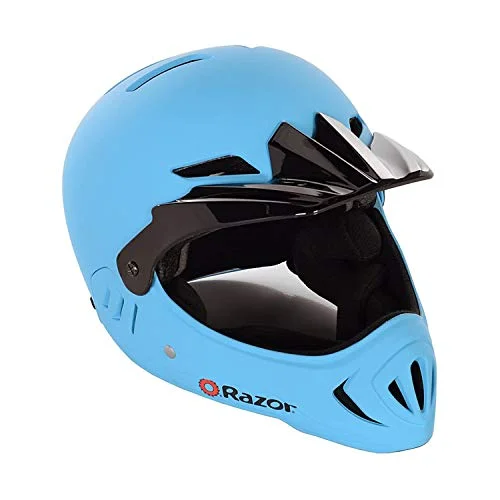 Premium Full Face Protective Helmet for Kids Lightweight Safety Gear (Matte Blue, Small) 6wgf0