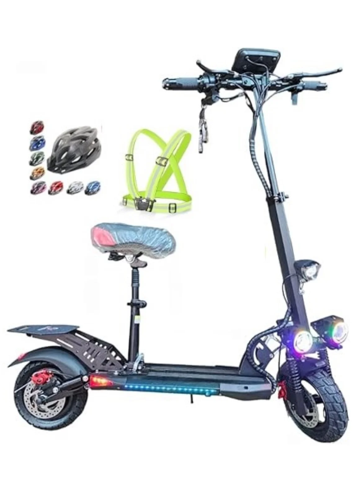 Rohan Wings KT4A Electric Kick Scooter (2000W Motor, 48V 13Ah Battery, Dual Suspension, Foldable) - Black k7rma