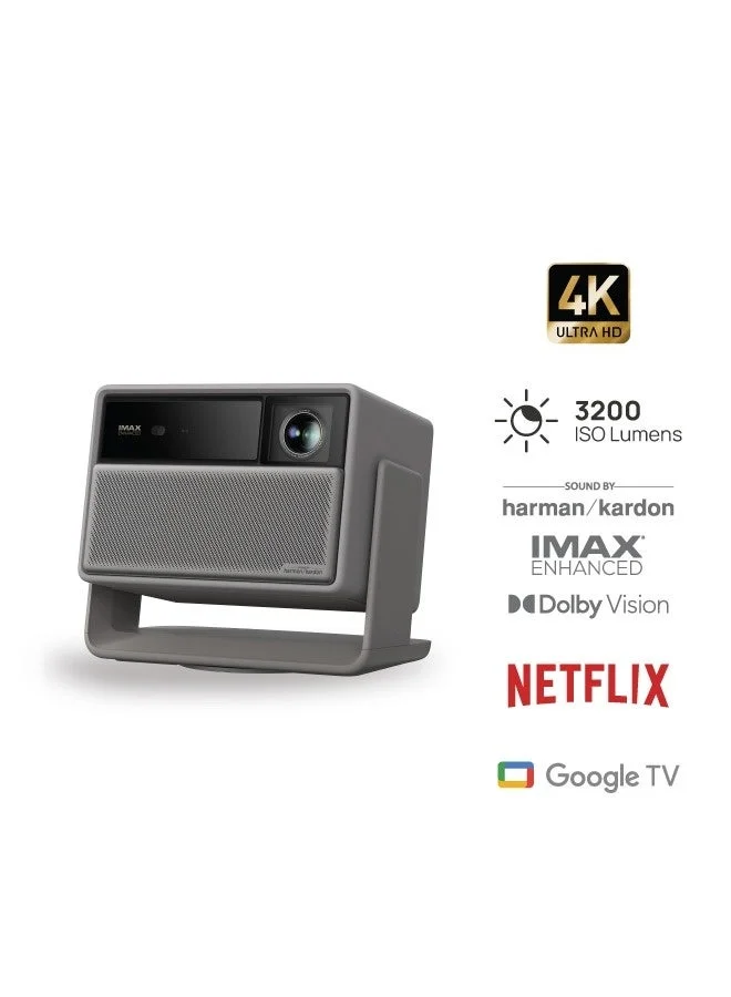 Premium 4K RGB Triple Laser Projector Home Cinema System (3200 ISO Lumens, 200-inch Display, 240Hz Gaming, Smart TV, HDR10) 2ej6w