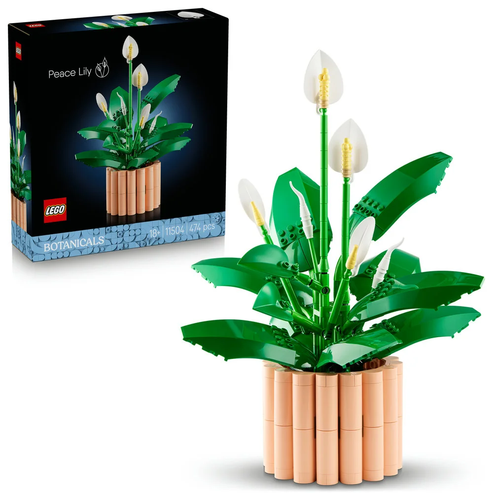 Building Blocks Peace Lily Artificial Plant Decorative Set (Premium Plastic, 474 Pieces) zpl48