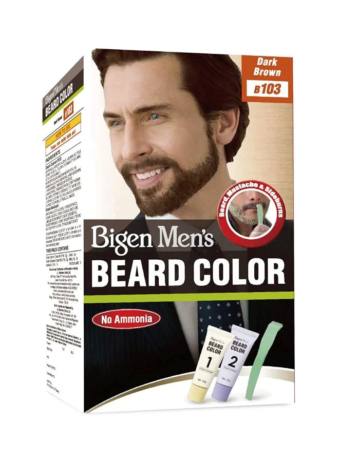 Premium Beard Color Dark Brown (15g) - Professional Facial Hair Dye for Men kwl9v