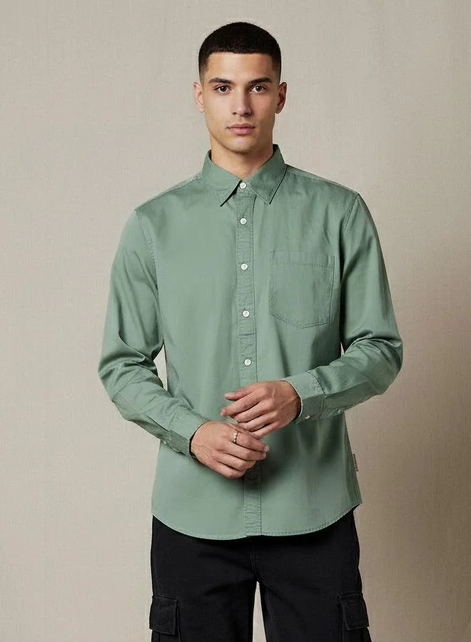 Premium Men Regular Fit Long Sleeve Button-Down Shirt Classic Casual Formal Wear (Size L) 8cr5b