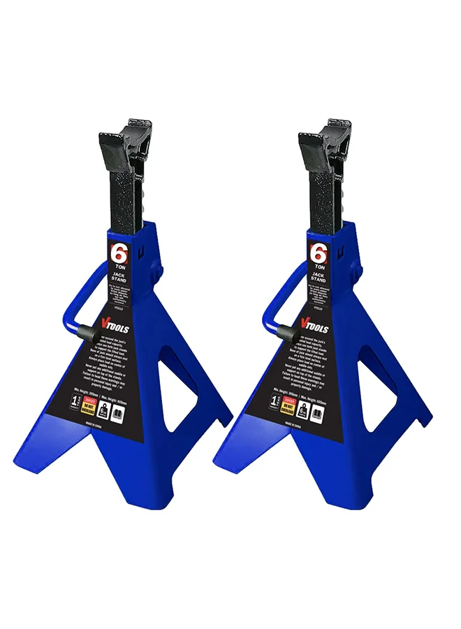 VTOOLS 6 Ton Adjustable Car Jack Stands Set (Heavy-Duty Steel, 2-Piece) xd27e
