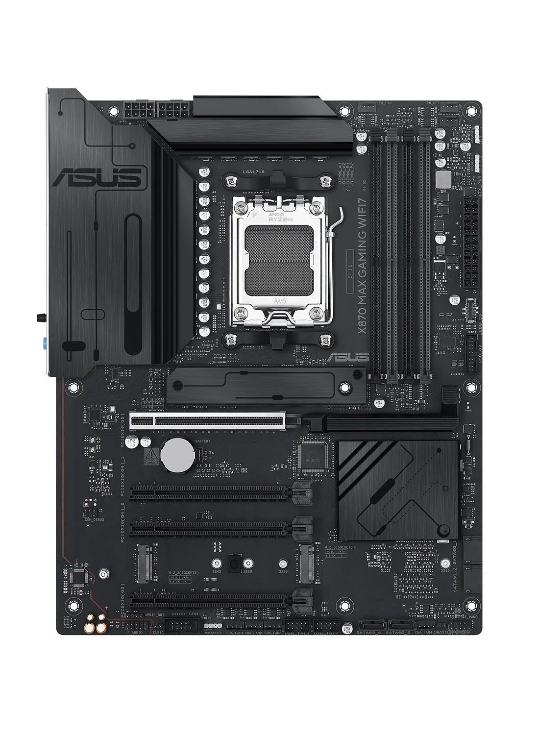 Premium X870 MAX Gaming Motherboard Wi-Fi 7 ATX for AMD Socket AM5 (DDR5 256GB, PCIe 5.0, USB4, 2.5Gb Ethernet) fs9p4
