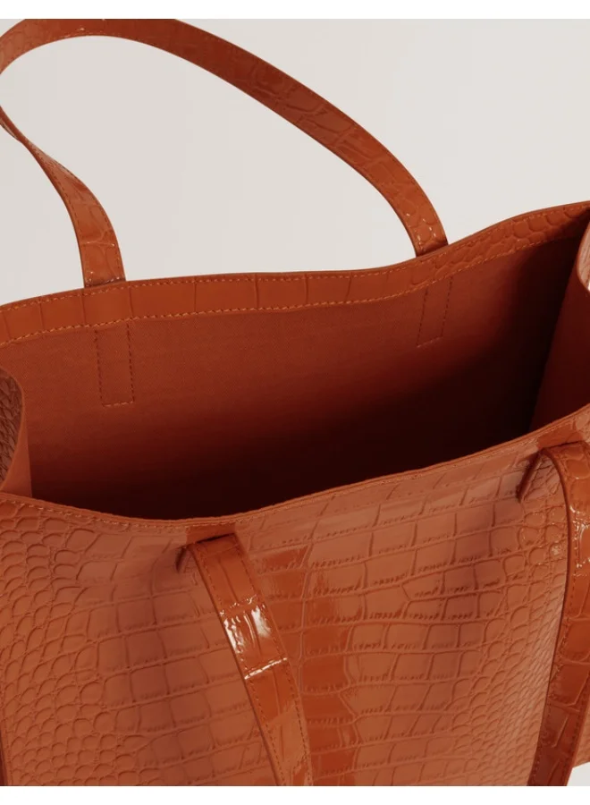 Premium Croc Effect Large Icon Tote Bag (Black, 40 cm x 35 cm) yr1ix