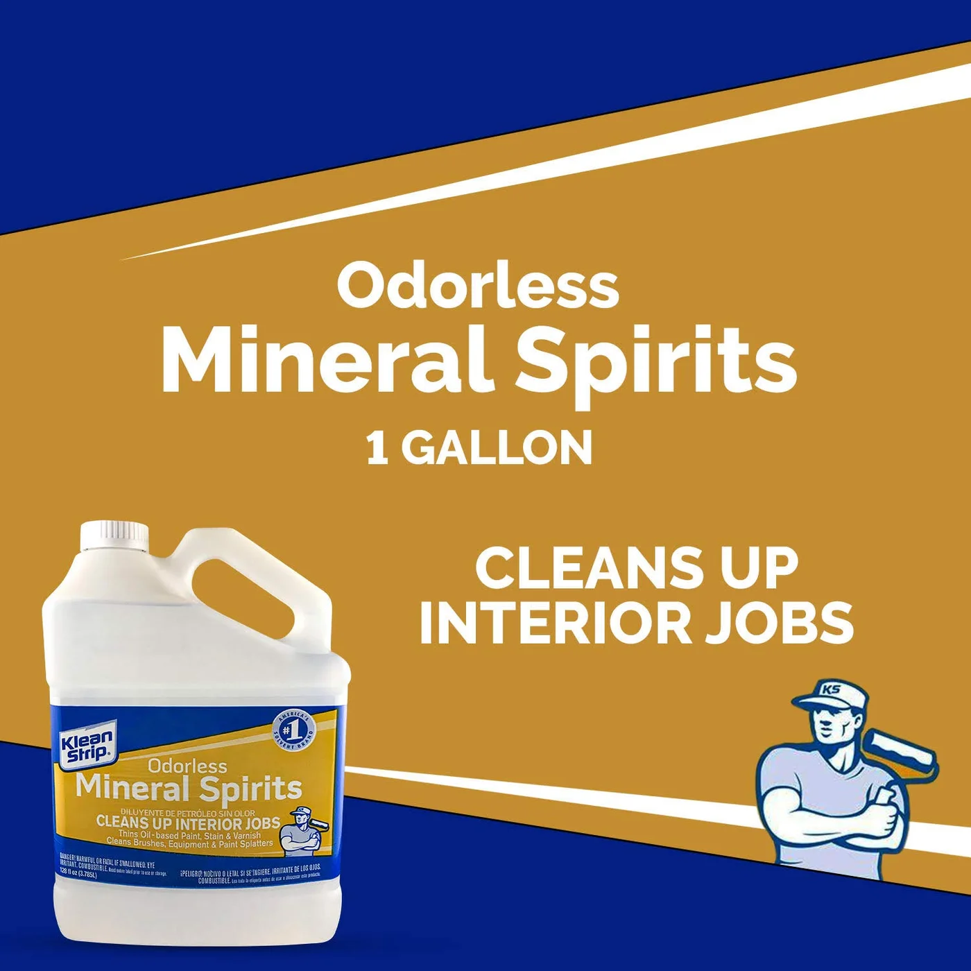 Klean Strip Odorless Mineral Spirits Premium Solvent for Cleaning and Thinning (3.78 L) 72cvh