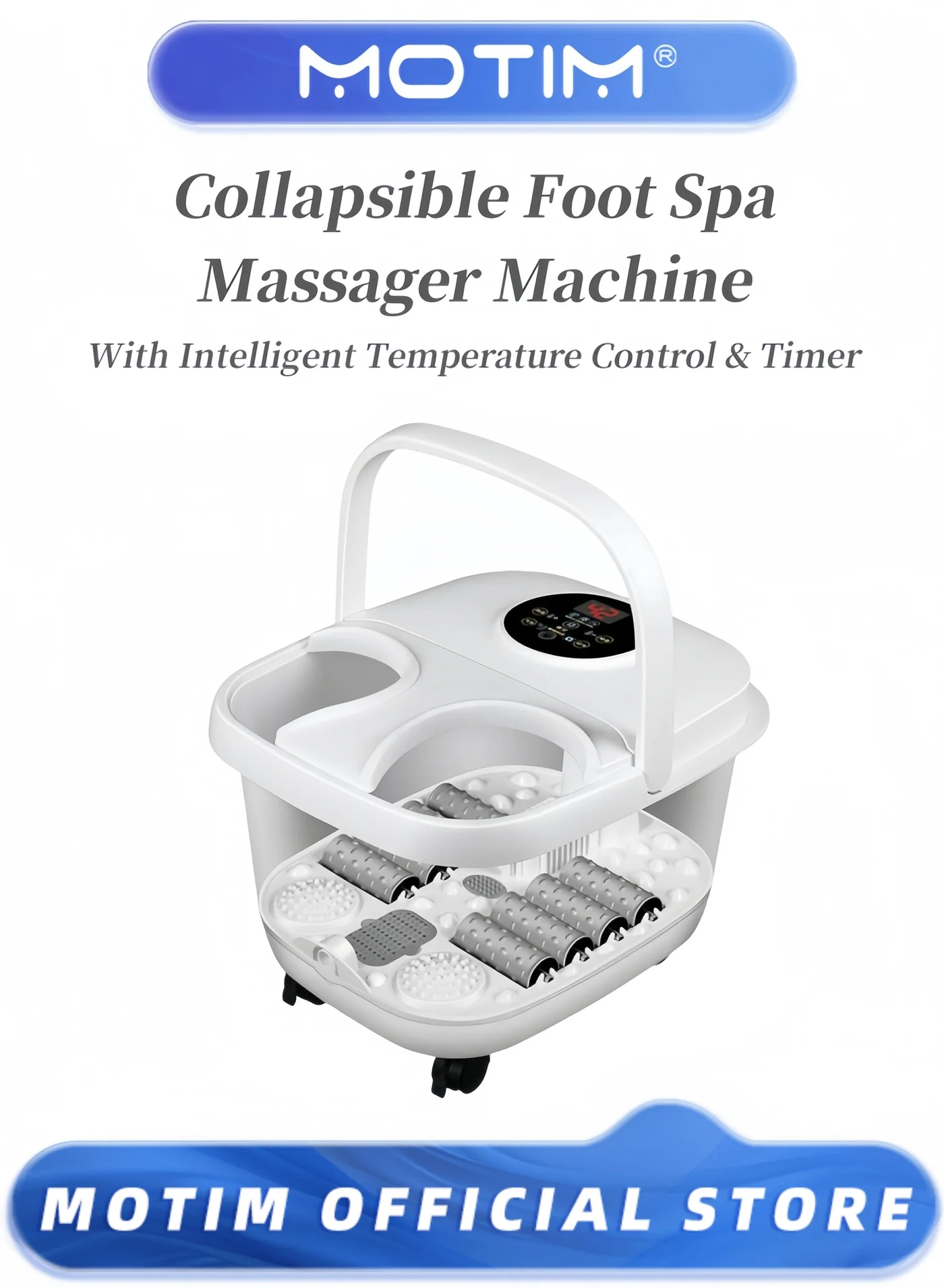 Motim Collapsible Foot Spa Massager with Heat and Remote Control (Portable, Electric, 10L) foqid