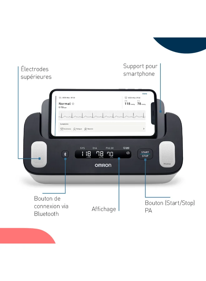 Premium Digital Blood Pressure Monitor with Integrated ECG Function (Upper Arm Cuff, 1 Unit) t1pdp