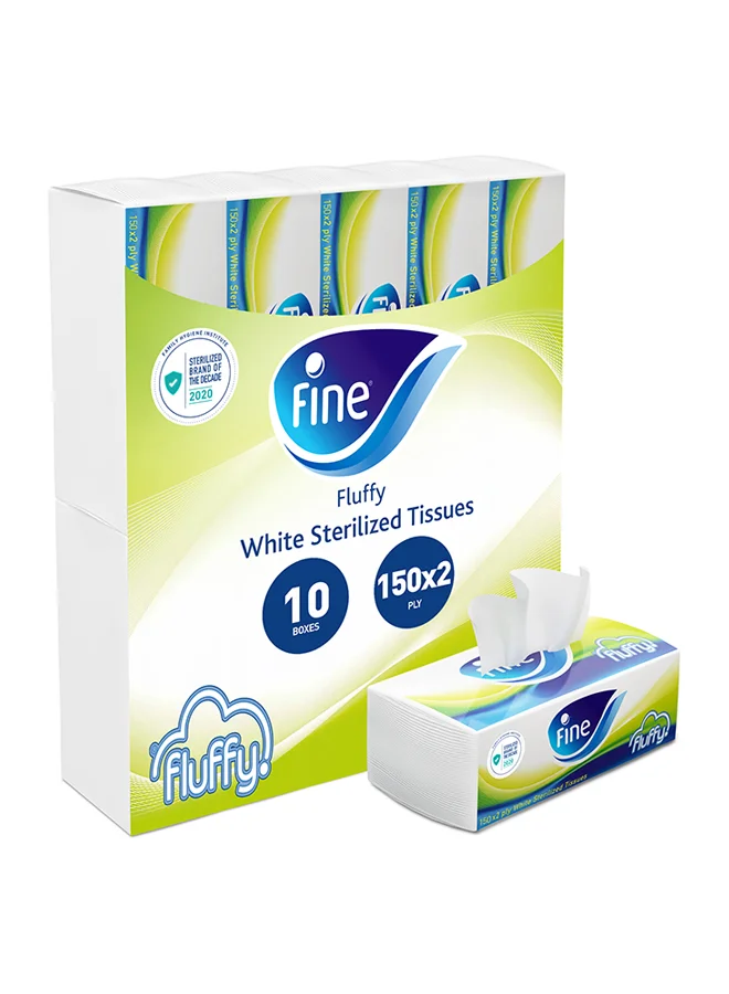 Fine Facial Tissues Soft Pack (130 Sheets, 2 Ply, 10 Pack) Premium Sterilized Paper Tissues for Daily Use iygmz