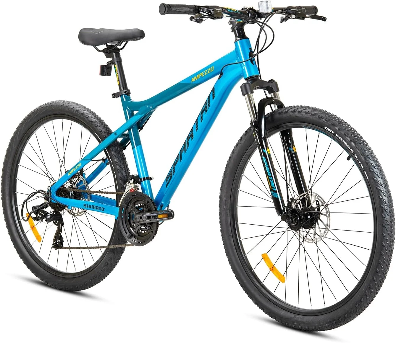 Spartan Ampezzo Mountain Bike 21-Speed Alloy Frame with Disc Brakes and Front Suspension (Blue, 27.5-Inch) icve2