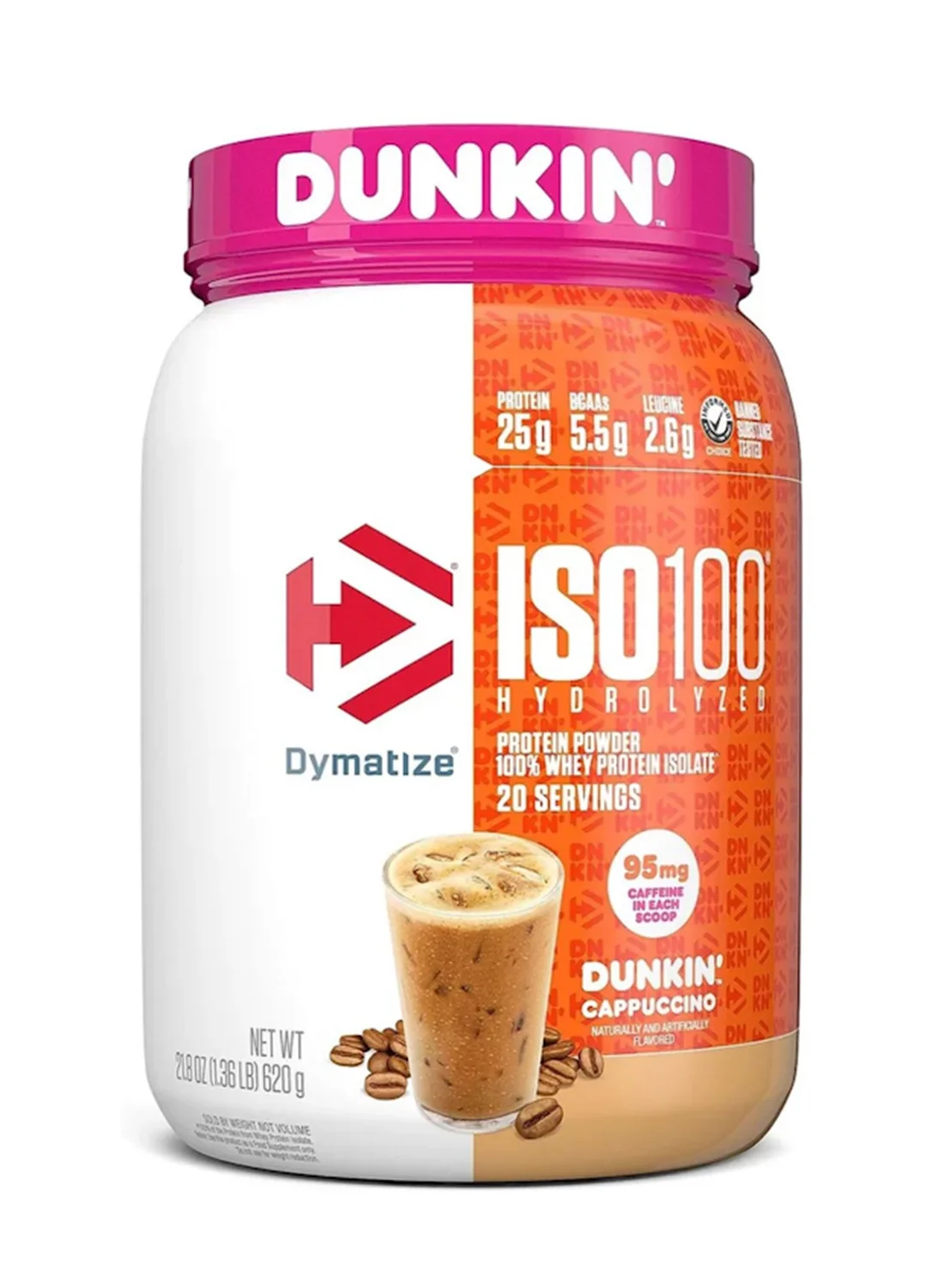 Dymatize Iso100 Whey Protein Isolate Powder Premium Cappuccino Flavor (20 Servings) hm2fq