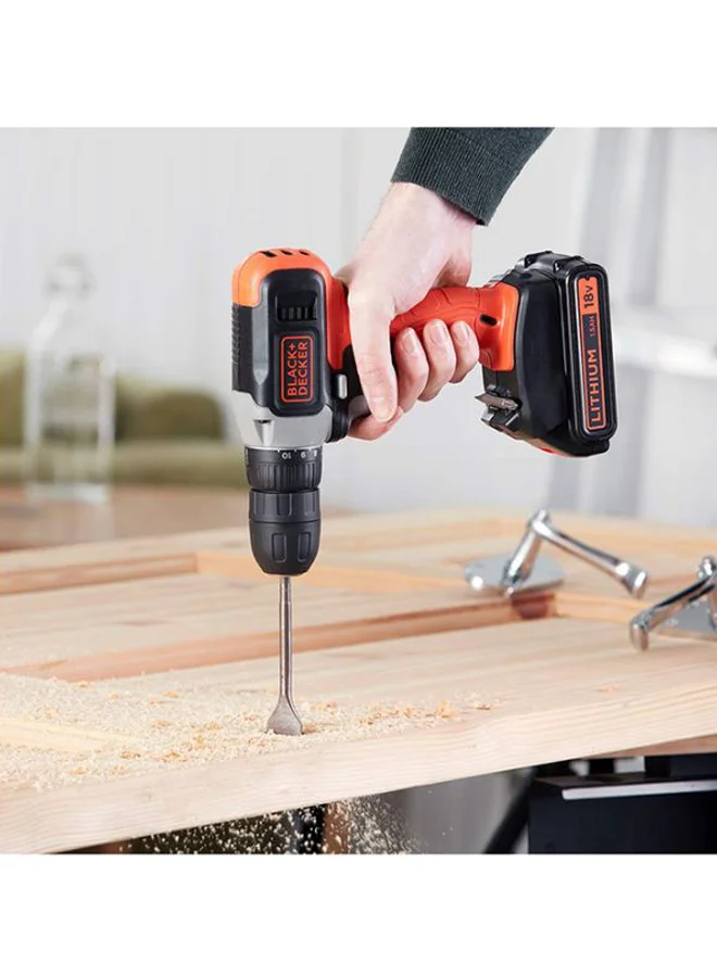Cordless Drill Driver 18V 1.5Ah Li-Ion Power Tool for Wood Drilling and Screwdriving (Orange, 18V) i5ylc