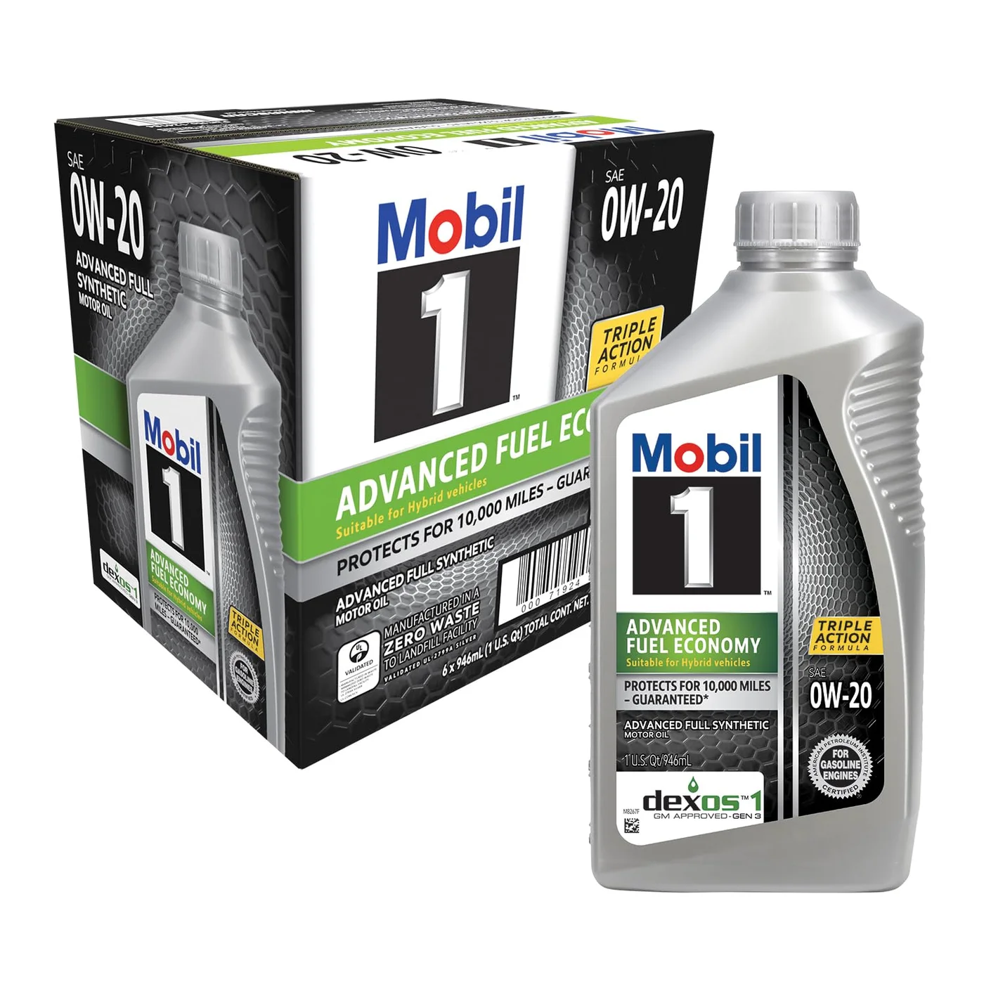 Premium Full Synthetic Motor Oil 0W-20 Advanced Fuel Economy Formula (6 x 946 mL) ewouh