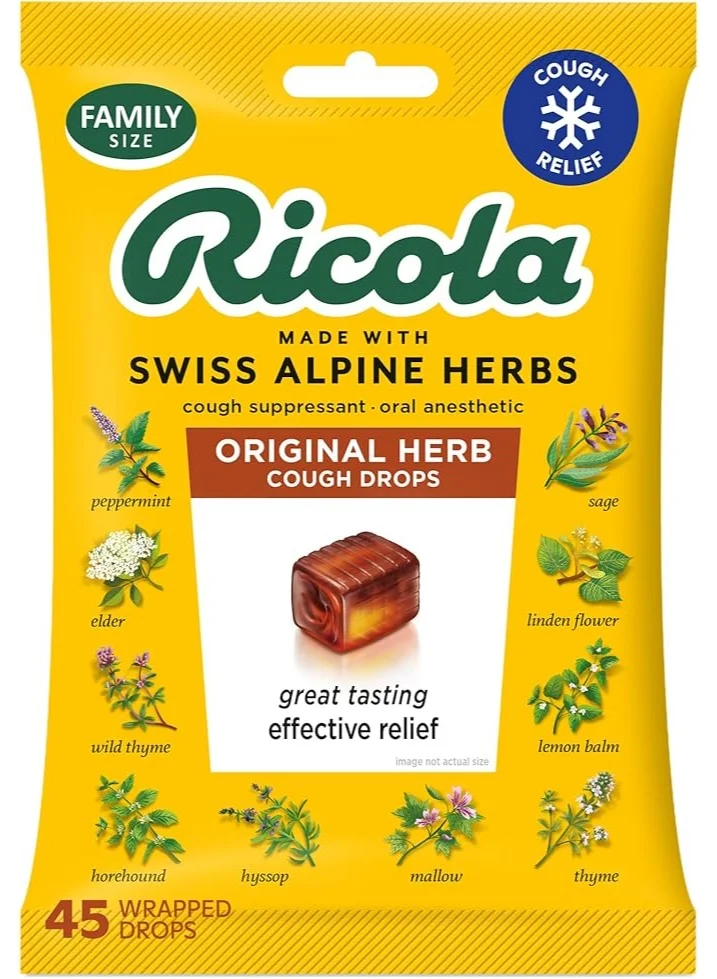 Ricola Original Herb Cough Drops Soothing Throat Lozenges (50 Pack) hwreq