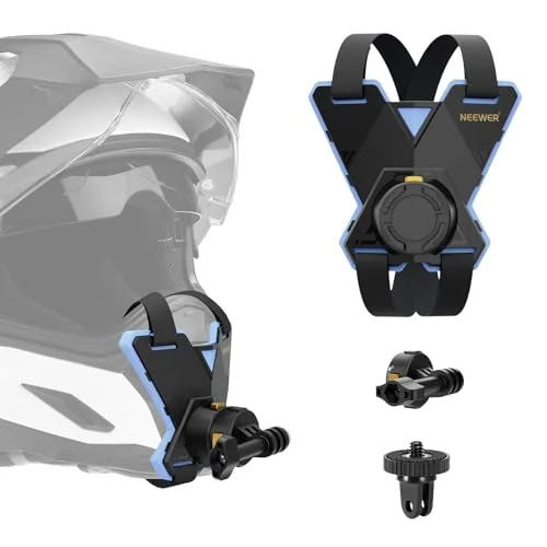 Motorcycle Helmet Chin Strap Mount Kit with Magnetic Quick Release Adapter (Black, Universal Fit) v7fp1