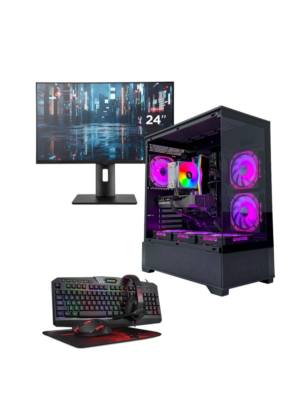 Game Sekret Gaming PC Desktop Bundle with 24-inch FHD Monitor, 16GB RAM, 1TB SSD, WiFi, Bluetooth, and Peripherals (Windows 11 Pro) u1ne5