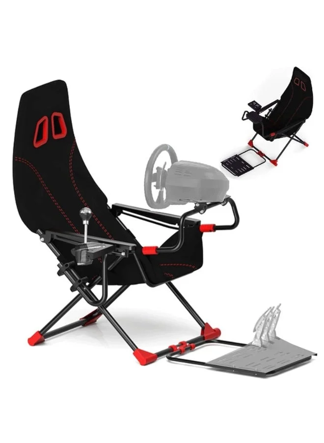 YSOAE Foldable Racing Simulator Cockpit Adjustable Gaming Seat Stand (Metal, Universal Compatibility) 02a2b