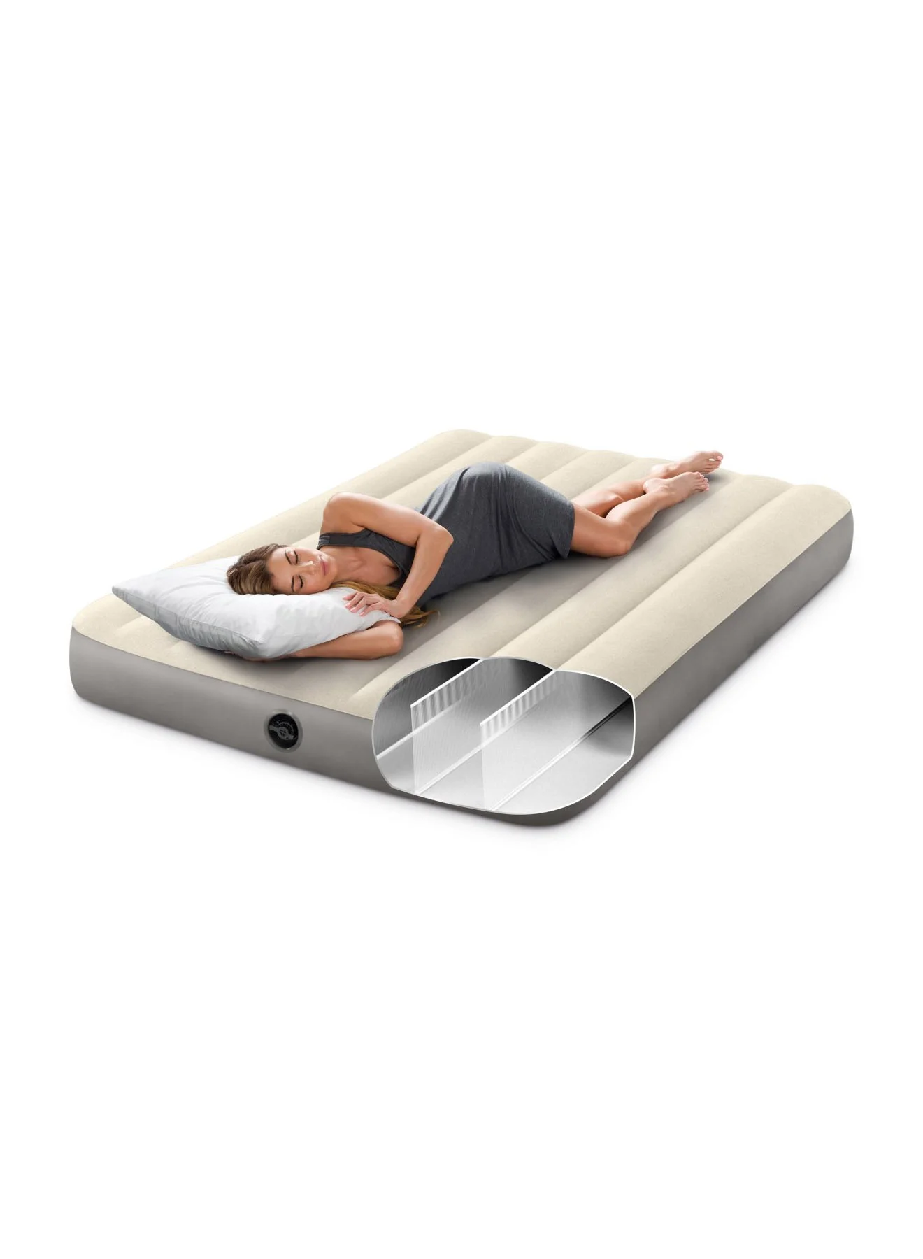Dura-Beam Full Series Air Mattress Premium Polyester Inflatable Bed for Home and Camping (191x137x25cm) i7ukr