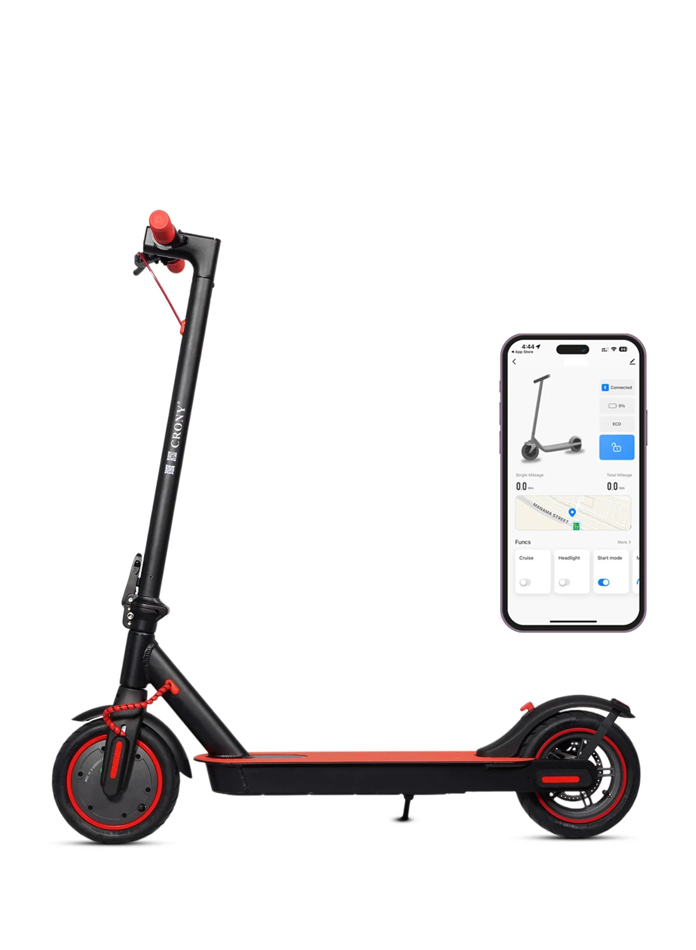 Crony Electric Scooter Foldable Commuter Scooter with App Control and LED Headlights (Aluminum Alloy, 8.5-inch Tires, 250W Motor) ziq77