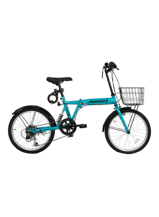 MOGOO Folding Bike 20-Inch Wheel Adjustable Seat With Basket And Lock (Green, 20-Inch) mkgi5