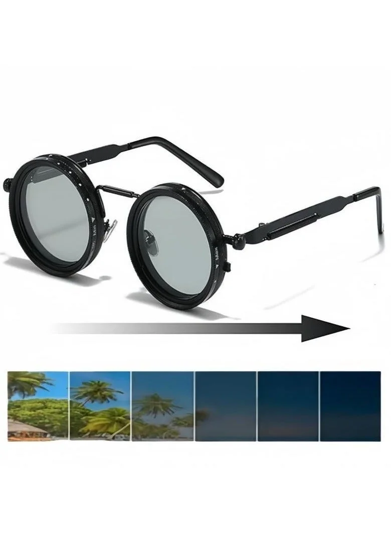 PEI AN Manual Adjustable Polarized Sunglasses, 1-9 Rotatable Light Control, UV400 Protection, Premium Eyewear for Driving and Outdoor Activities (Unisex, One Size) sm6gm