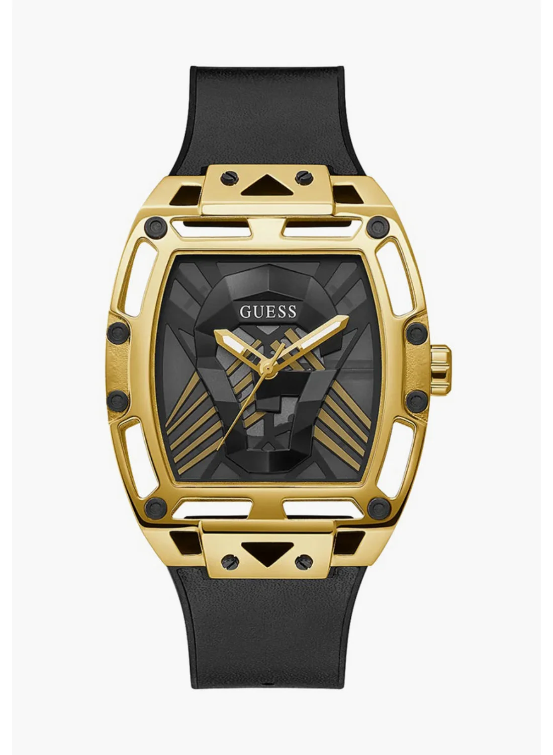 Premium Analog Leather Strap Watch for Men (Black and Gold, 42mm) bry0c