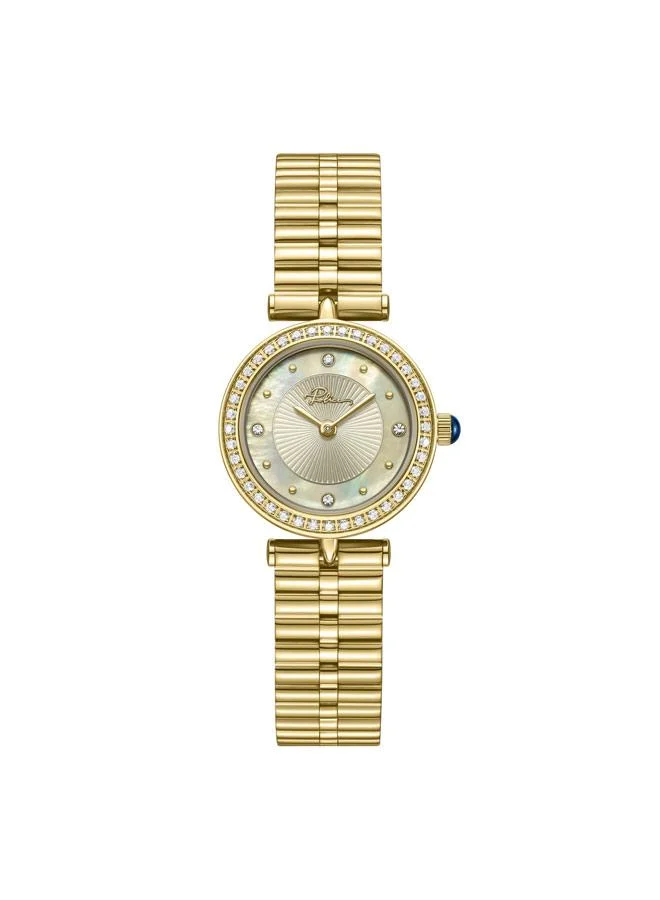 POLICE Agra Analog Watch for Women Champagne Dial Stainless Steel Bracelet (24mm) rz99y