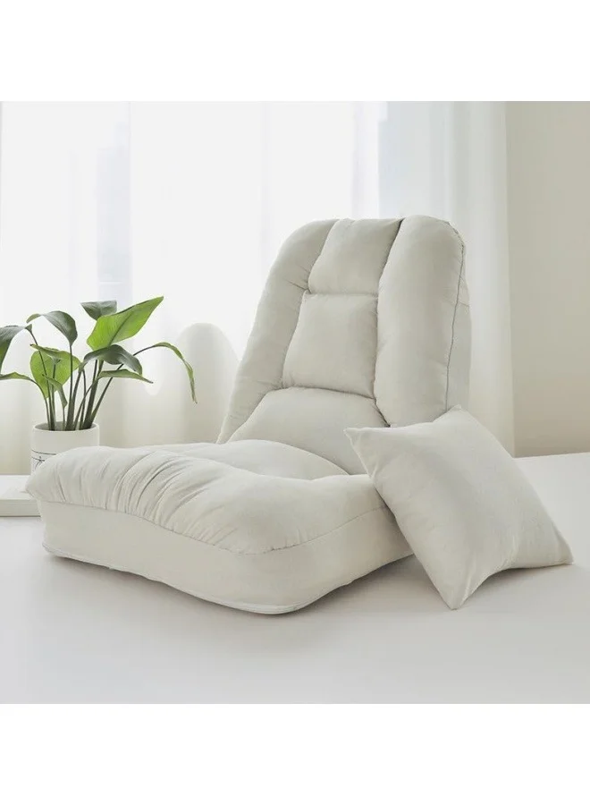 CCOVERY Folding Floor Chair Adjustable Lounge Sofa Bed (White, 110 cm) qwfh7