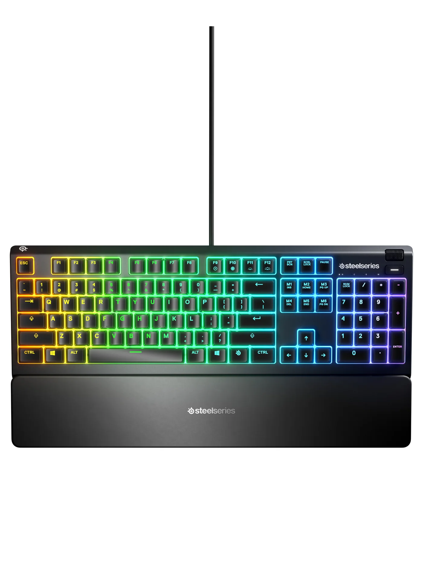Premium RGB Gaming Keyboard with Magnetic Wrist Rest and Water Resistant Design (Black, Wired) otzb7