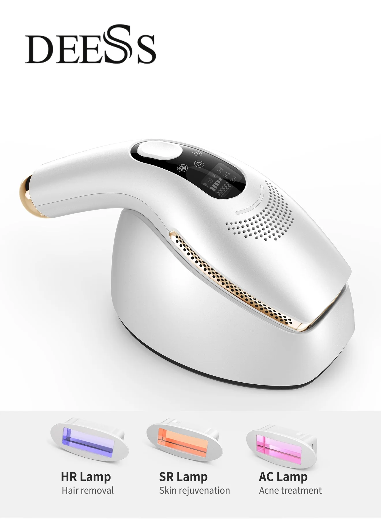 DEESS GP590PLUS IPL Hair Removal System with Ice Cooling Technology (White, 1 Unit) vvfi6