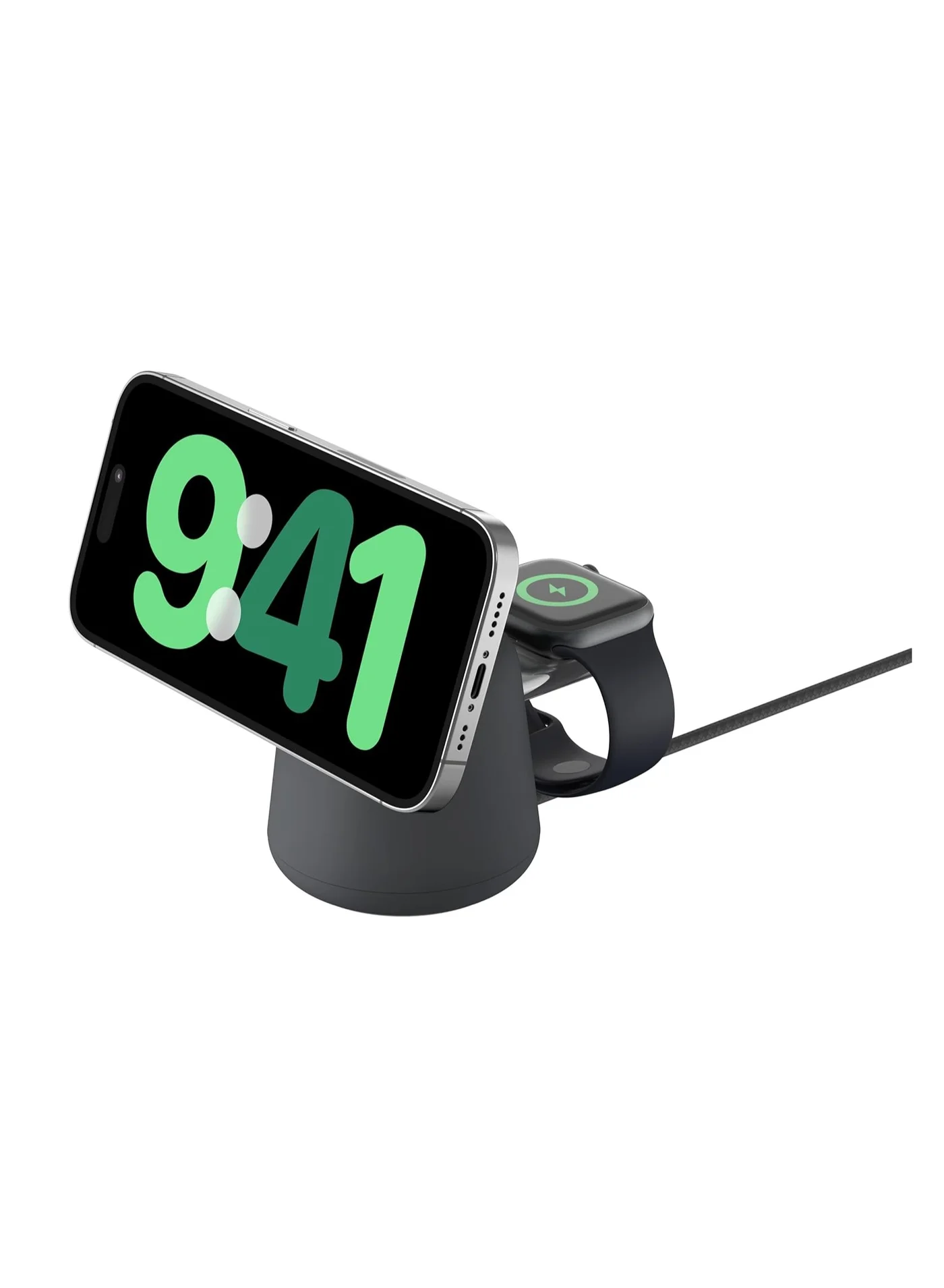 Premium 2-in-1 Wireless Charging Dock 15W Fast Charger for Smartphones and Earbuds (Black) tyanj