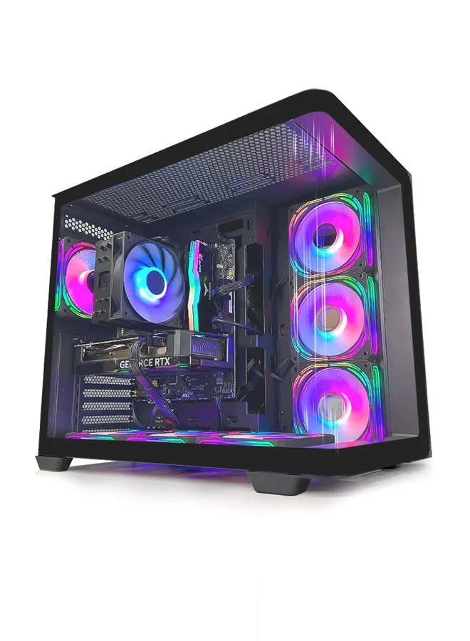Game Sekret Infinity Gaming Desktop PC (Intel Core i5-14400F, 16GB RAM, 1TB NVMe SSD, 12GB GPU, Windows 11 Pro, Black) zzkxj