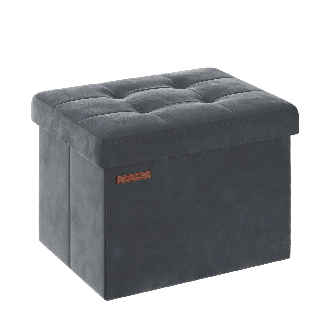 Premium Foldable Storage Ottoman Foot Rest Stool with Hidden Compartment (Slate Grey, 31 x 41 cm) o1w9f