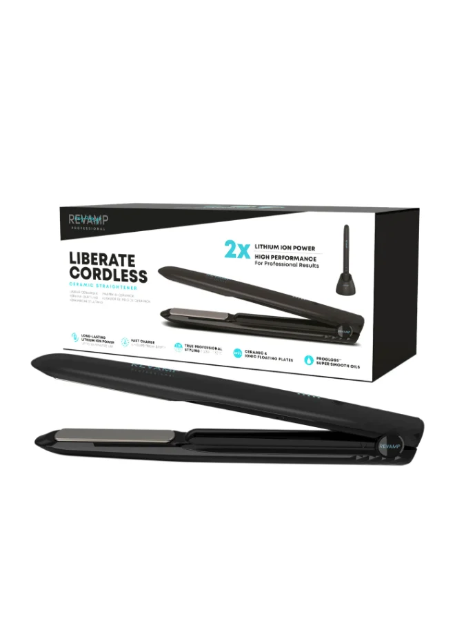 REVAMP Cordless Hair Straightener Premium Ceramic Plates Portable Styling Tool for Women (1 Unit) y7cpa