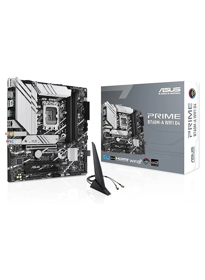 Premium B760M-A WIFI D4 LGA1700 mATX Motherboard, Intel B760 Chipset, DDR4 Support, Wi-Fi 6, PCIe 4.0, USB 3.2 Type-C (Black) 95xaj