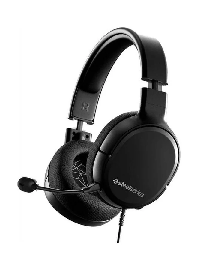 Premium Wired Gaming Headset with Noise-Canceling Microphone and Comfortable Ear Cushions for PC and Console (Black, 1 Pack) rb8uv