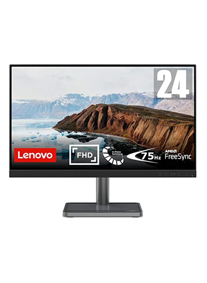 Premium 24-Inch FHD IPS Monitor (75Hz, 4ms, HDMI VGA, Tilt-Adjustable, Integrated Phone Holder) Black (60 cm) 5zf83