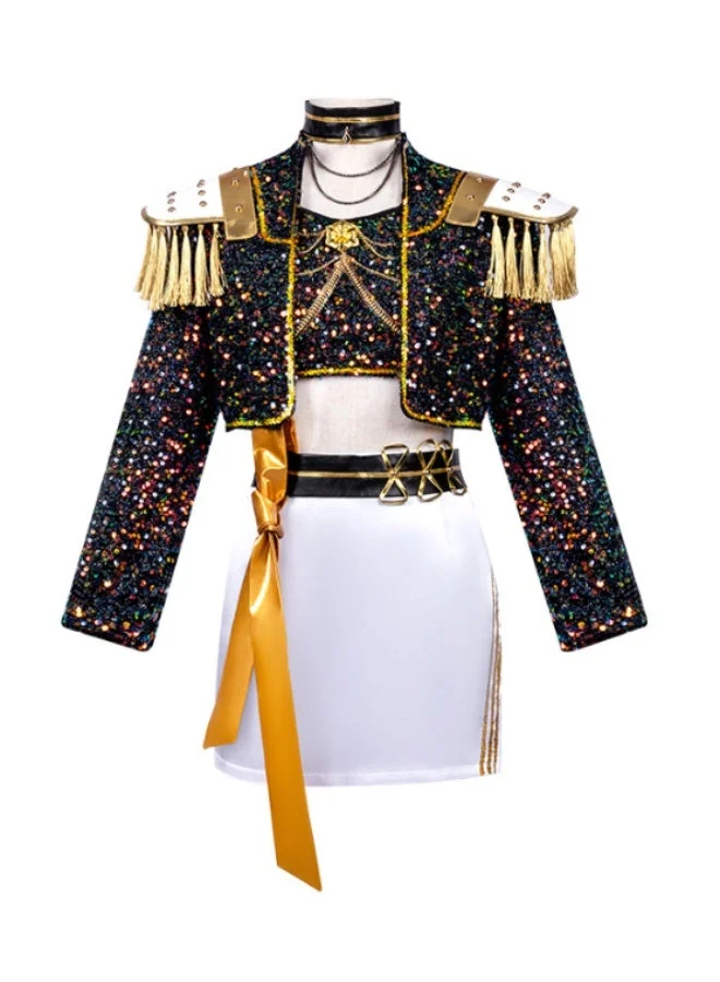 Kpop Inspired Stage Performance Cosplay Outfit for Girls Premium Halloween Costume (Size 140cm) 4lxya