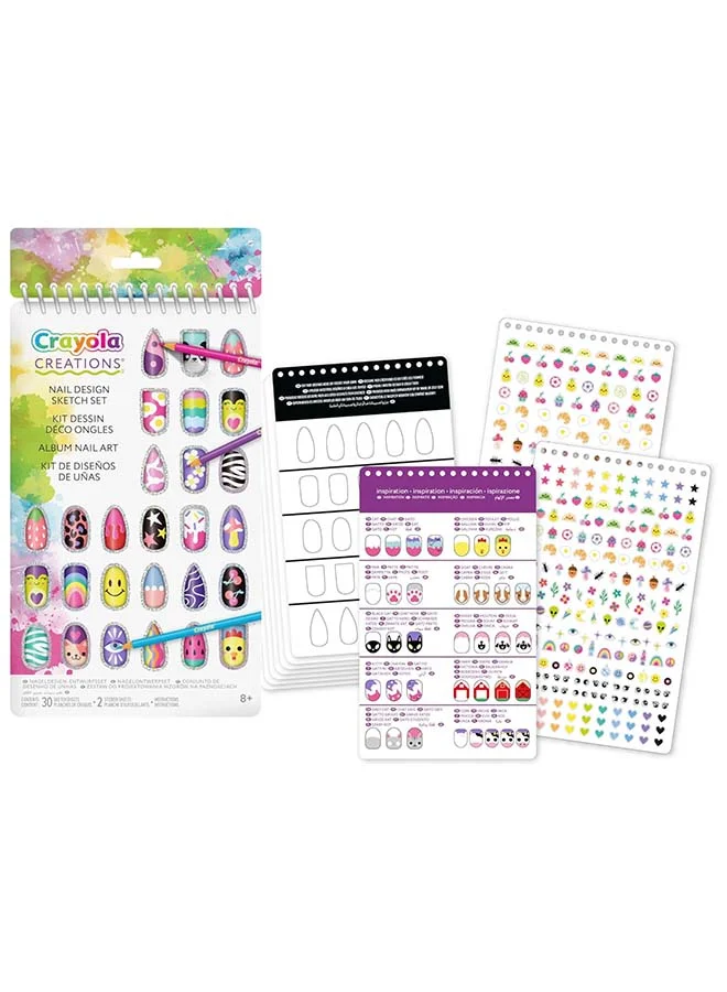 Creative Nail Art Design Portfolio Activity Book with Stickers Set for Kids (30 Pages) o0jj7