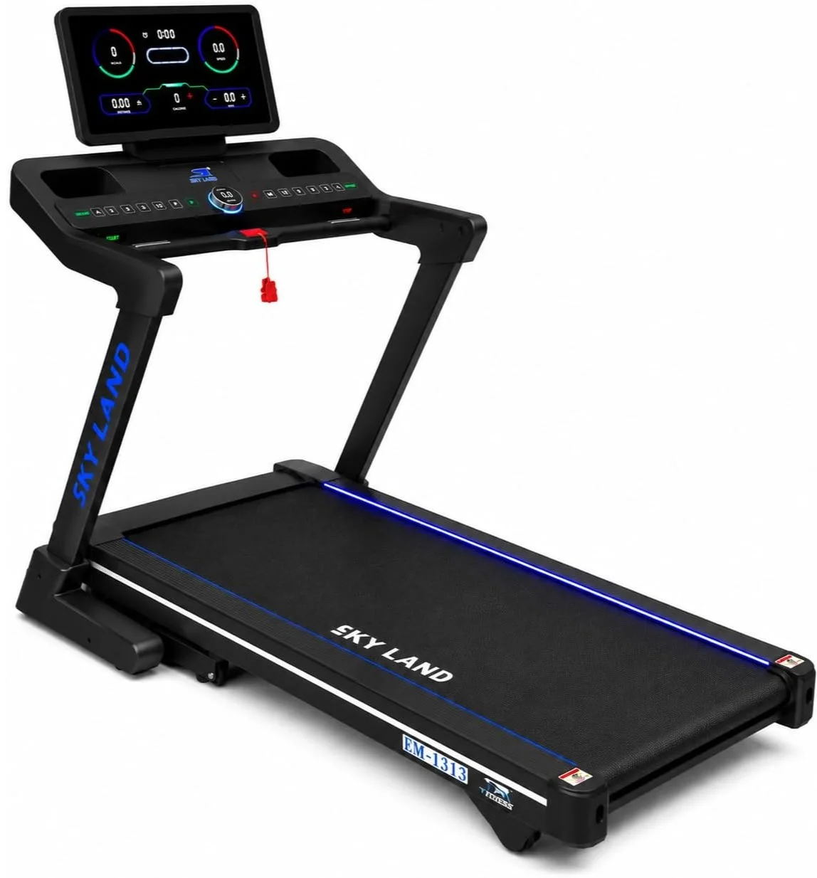 Sky Land EM-1313 Heavy Duty Foldable Treadmill with 3.5HP Motor and 25% Auto Incline (1-22 km/h, Smart LED Display) vsx8c