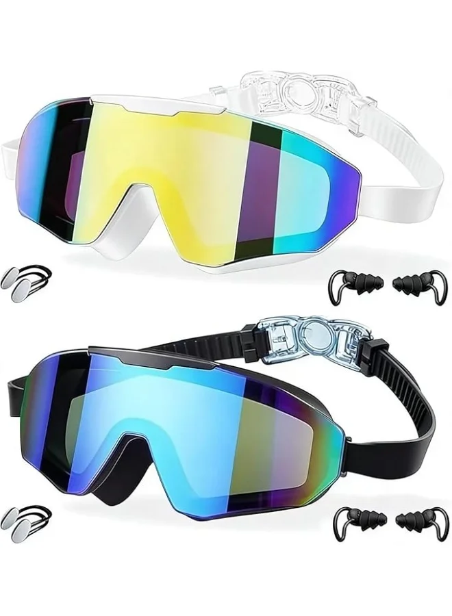 ATRJSZ Professional Swim Goggles (2 Pack, Wide View, Anti-Fog, UV Protection, Adjustable Strap, Unisex Adult) 5iqjm
