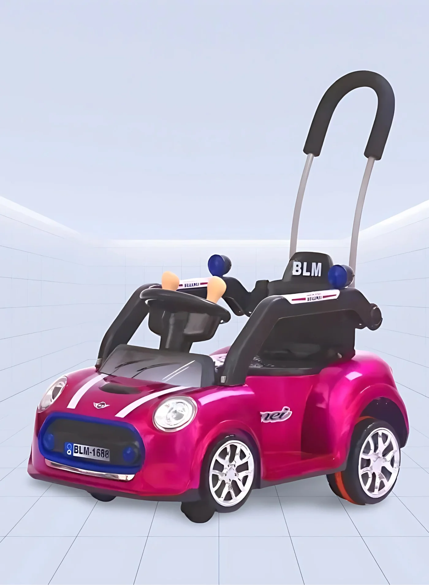 Premium Electric Ride On Car for Kids with Parental Handle, Music & LED Lights (Pink, 6V 4.5Ah) 882da