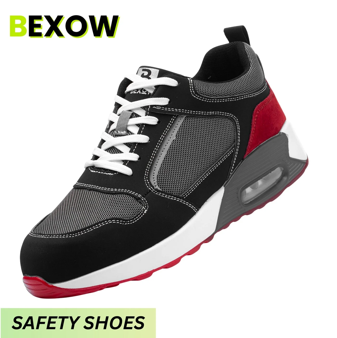 BEXOW Premium Steel Toe Safety Shoes Lightweight Breathable Industrial Work Sneakers with Kevlar Midsole for Men and Women v4qh3