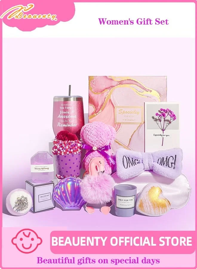 Beauenty 11-Piece Scented Candle and Bath Bomb Spa Gift Set (Premium Aromatherapy Collection for Women) rmq39